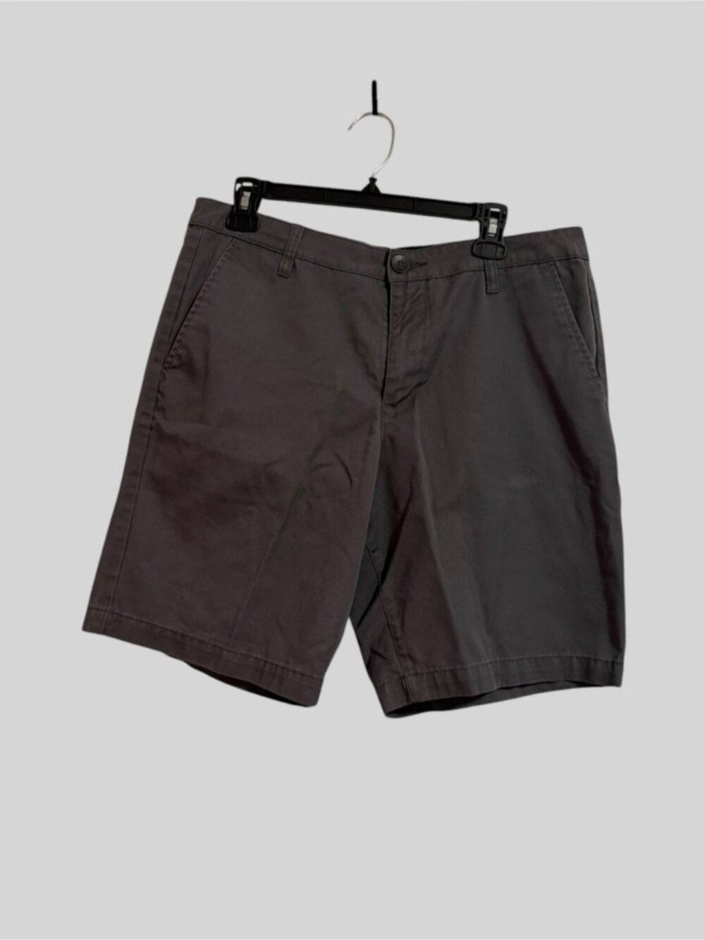 Men's Flat-Front Charcoal Chino Shorts